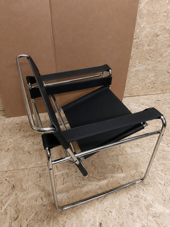 KNOLL Int. 2 Poltrone B3 WASSILY (NUOVE) acciaio inox e cuoio NERO, Pelle (foto 19 di 22)