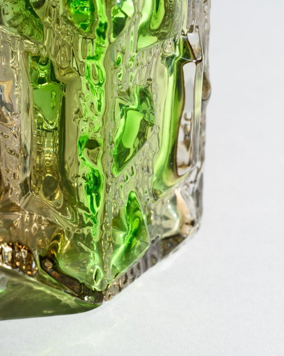 Image 1 of Czech Brutalist Glass Vase Attributed to Vladislav Urban or Rudolf Jurnikl SKLO