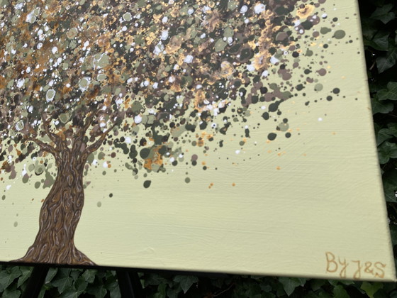 Image 1 of Hand-painted Tree of Life painting ByJ&S