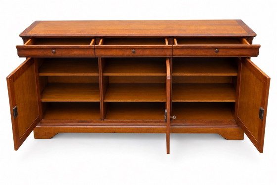 French enfilade Sideboard in solid fruitwood, Louis-Philippe style, 187 cm, Brown (photo 4 of 11)