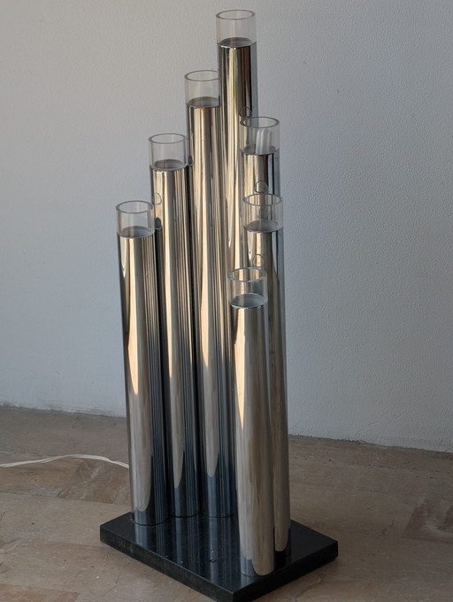 Lampadaire tubulaire italien des années 1970