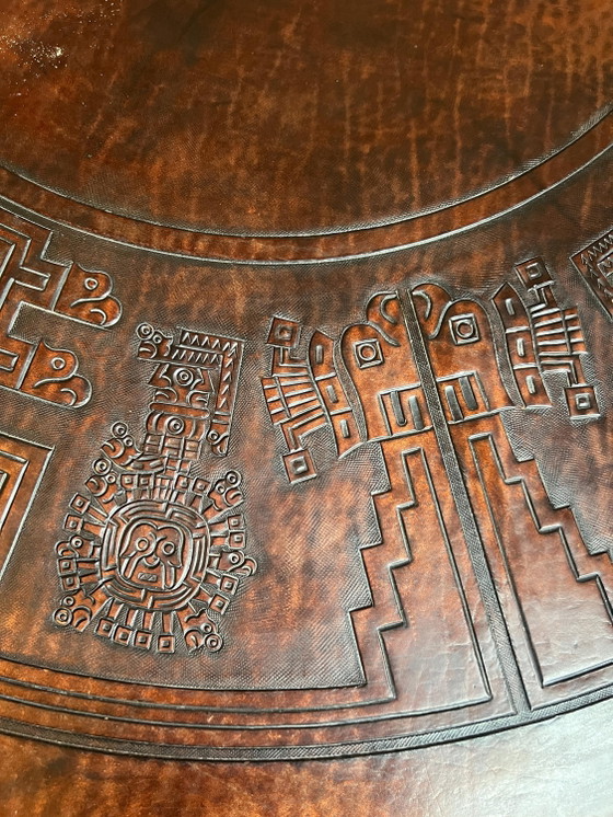 Monumentaler Angel Pazmiño Leder- & Holz-Couchtisch – Muebles de Estilo, Ecuador, 1960er/70er – Pazmino (photo 11 of 19)