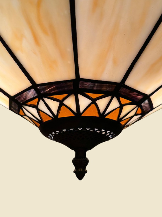 Image 1 of Tiffany-style stained glass ceiling lamp | Ø 41 cm | New condition | Art Deco look
