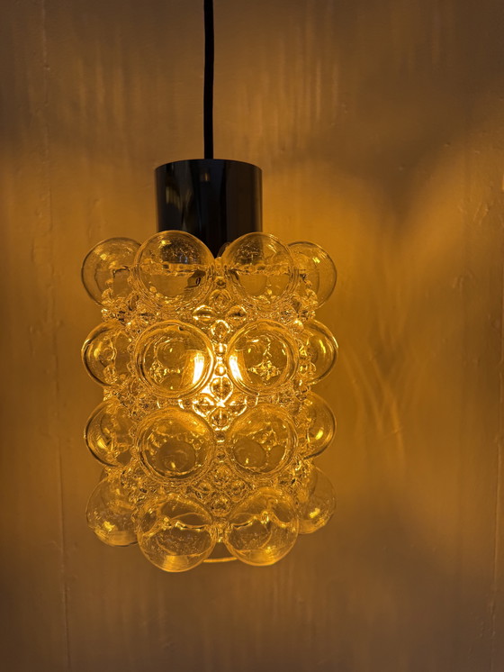 Image 1 of Lampada a sospensione vintage in vetro a bolle, Helena Tynell anni '70