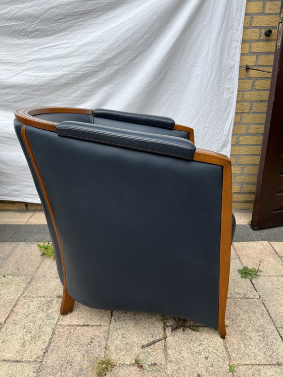 Image 1 of Jugendstil leder fauteuil 