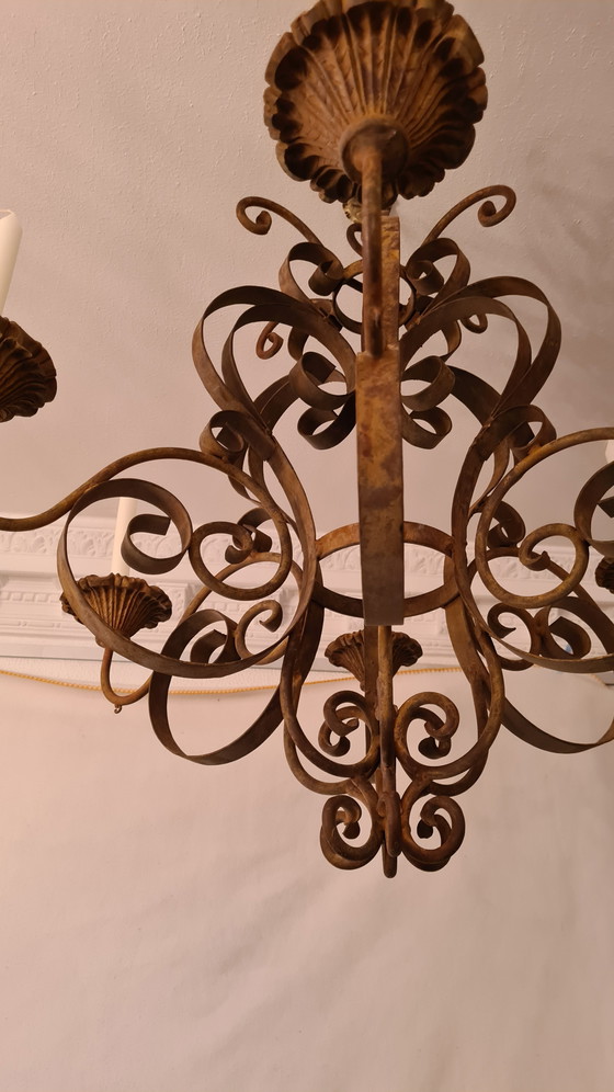 Image 1 of Chandelier with 6 candles - Baroque - Iron (cast iron/wrought iron)