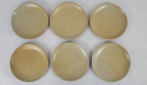 6 Assiettes à Dessert en Grès Puisaye