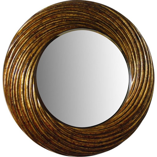 Miroir vintage en résine patinée, 1970
