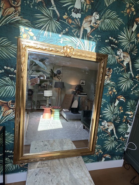 Image 1 of Authentieke Deknudt Wandspiegel (België) - Verguld - 122 cm