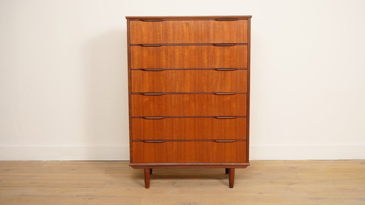 Vintage Drawer Cabinet | Teak | 6 Drawers | 121 cm