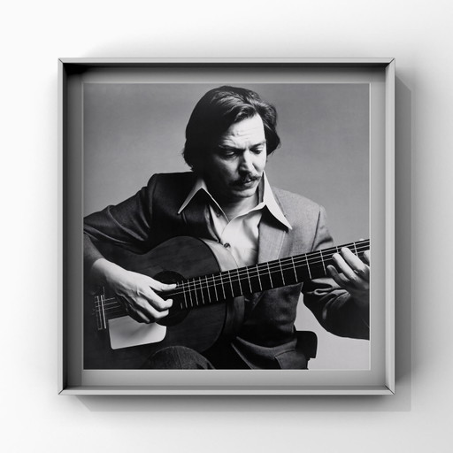 1x œuvre d'art en noir et blanc de Carlos Jobim, milieu du XXe siècle, années 1970