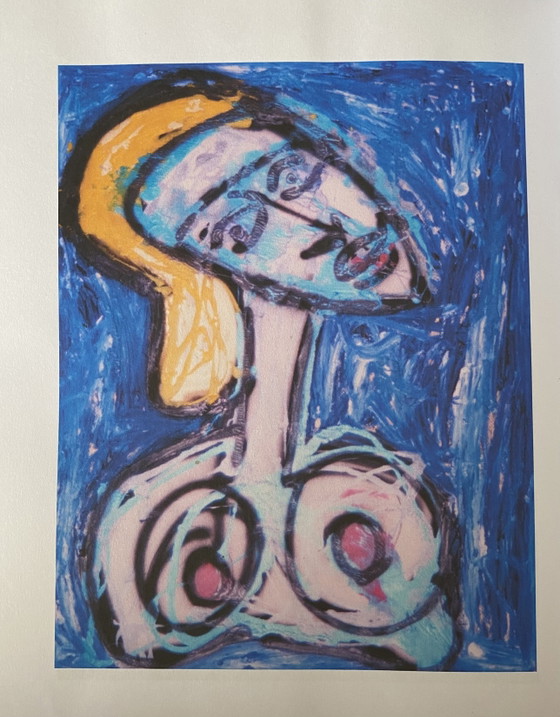 Image 1 of El Mora “Sono così innocente” - dipinto ad olio - incorniciato 84x104