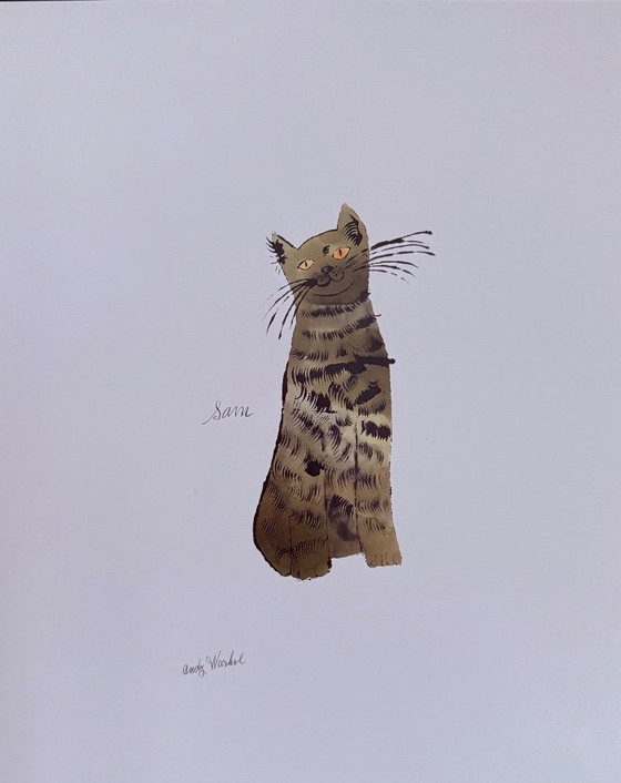 Image 1 of Andy Warhol: "Green Sam, 1954 circa".  Firmato sulla lastra.