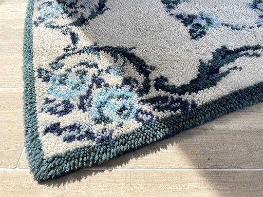 Tapis Bohème Pure Laine Bleu – 125x78cm