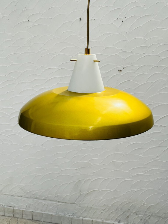 Image 1 of Philips Vintage Louis Kalff Style Pendant Lamp Mustard
