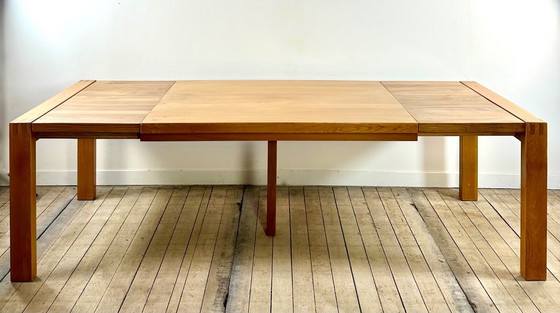 Image 1 of Extendable table in solid oiled elm, Maison REGAIN, 1970