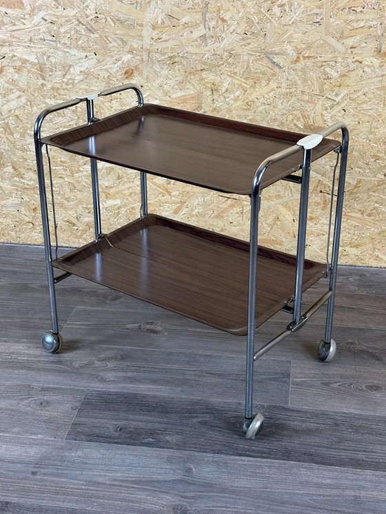 Image 1 of 60s 70s serving trolley dinette side table space age brown design
