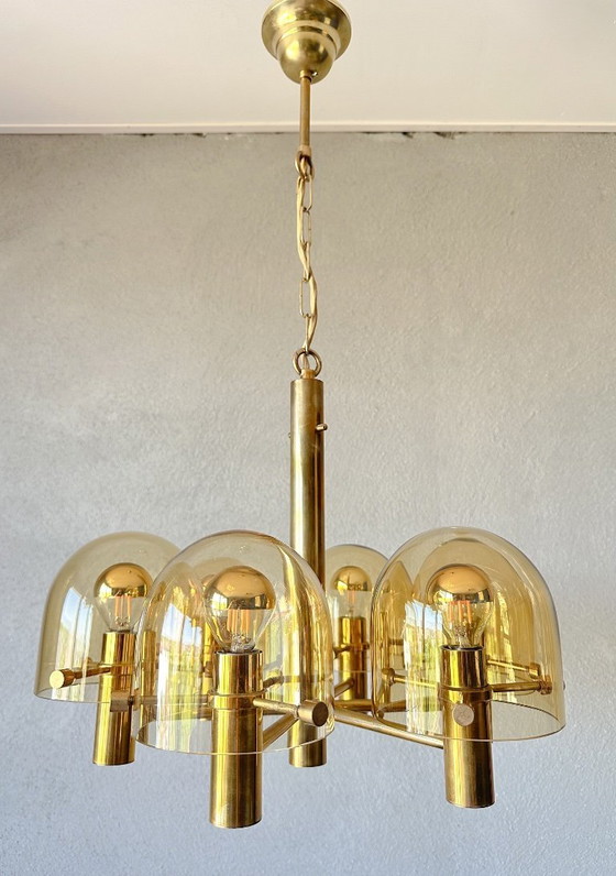 Image 1 of Vintage Amberkleurige Hanglamp