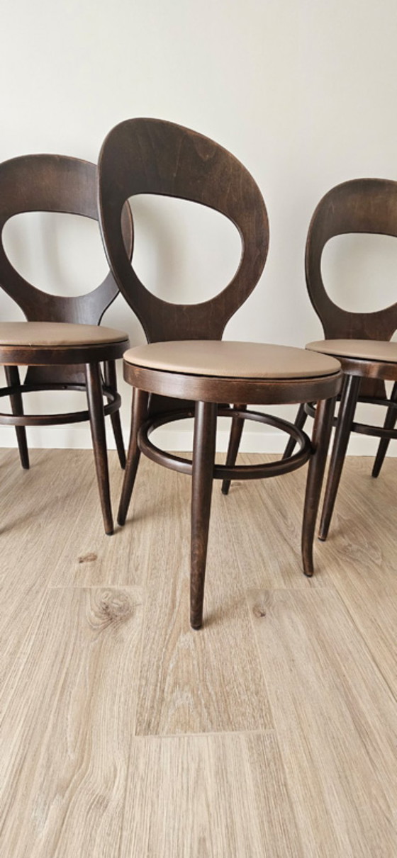 Image 1 of 🪑 Set van 4 Baumann “Seagull” stoelen – gebogen hout
