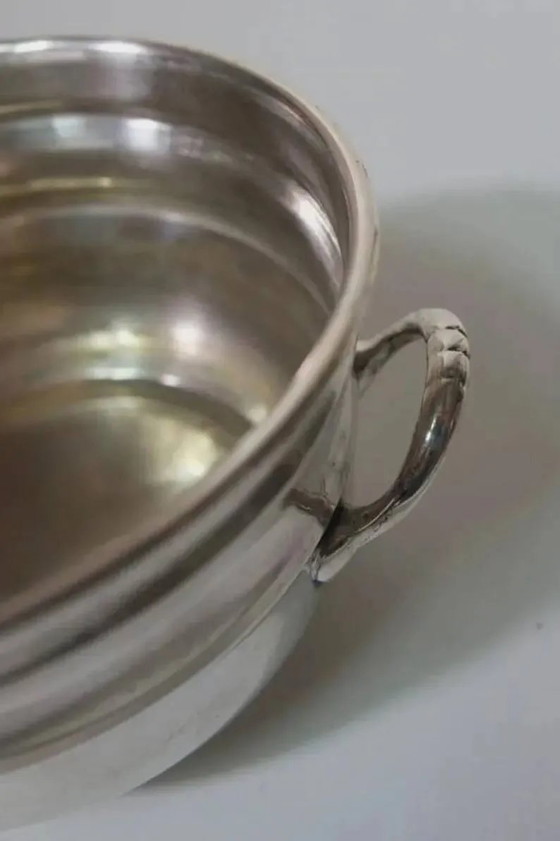 Coupe en métal argenté avec poinçon diamant "SIS" - XXe siècle – Vaisselle, Vintage (photo 4 of 9)