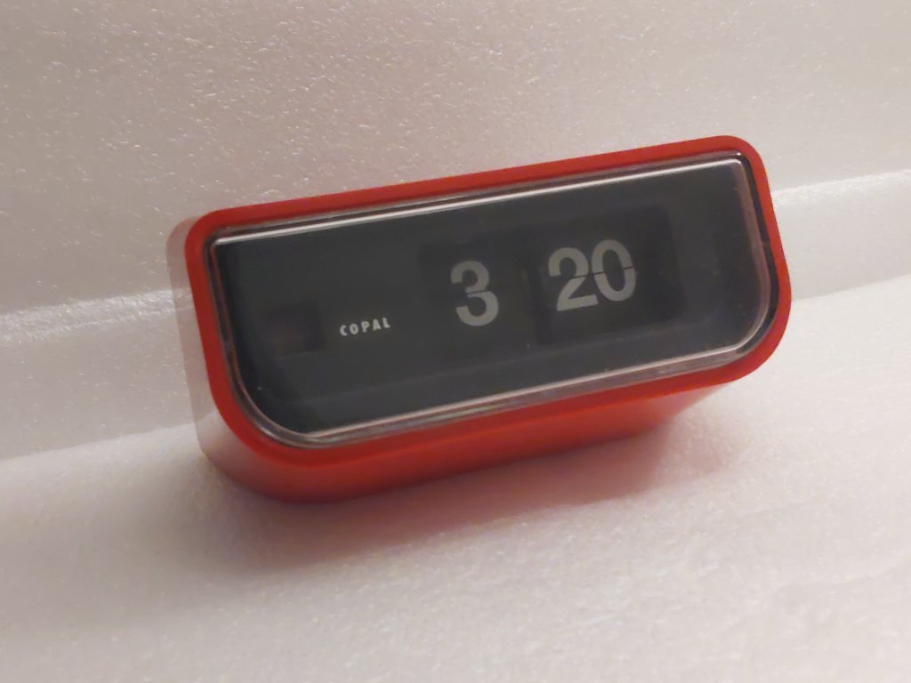 Vintage digital Copal Clock Flip Roll Space Age Japan Design 60s
