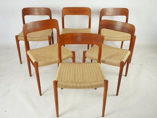 6xNiels Otto Möller Teakholz Stühle Danish Design Mid Century 60er