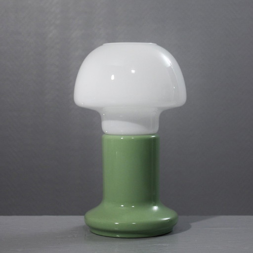 Vintage ceramic & opaline candleholder Space Age 1970s Mason design