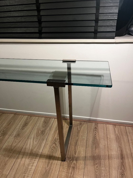 Image 1 of Console d'appoint vintage en verre par Peter Ghyczy, modèle T54