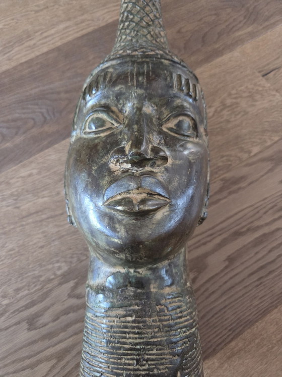 Benin Bronze Head Queen Mother (Iyoba) Idia – Sculpture (photo 13 of 13)