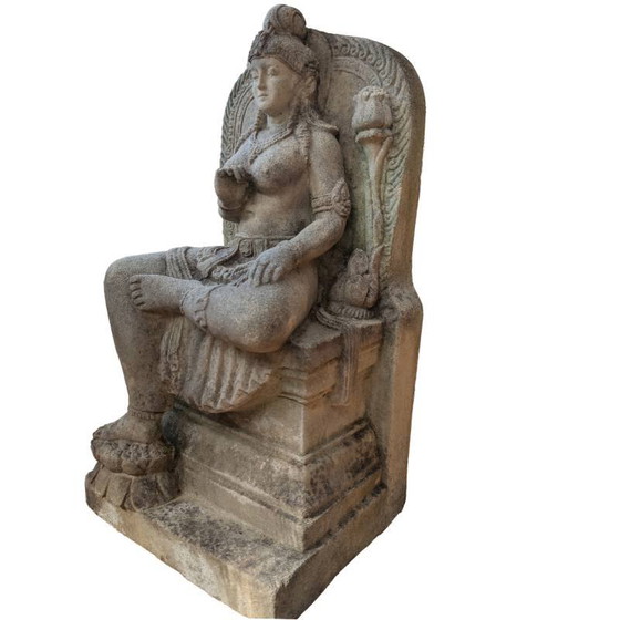 Statue javanaise en grès sculptée à la main - Déesse Tara - Style Majapahit - 60cm – Sculptures, Aziatisch (photo 6 of 7)