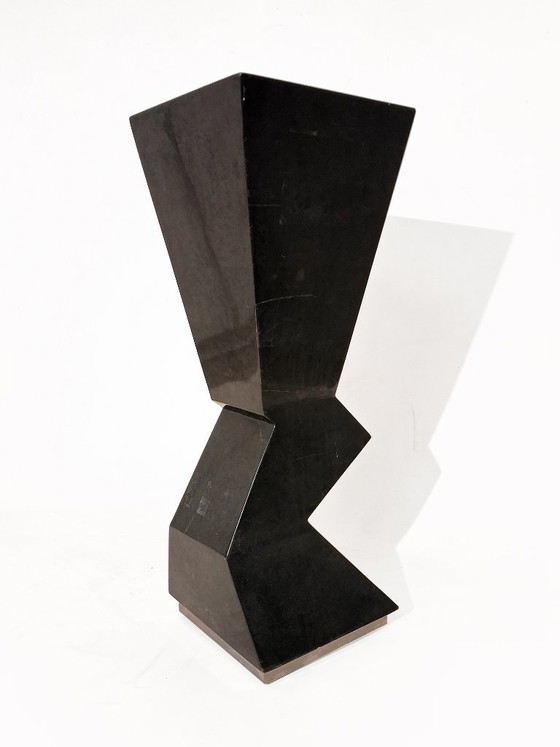 Decoratieve zuil bijzettafel "Zigzag" – Metal, Vintage (photo 6 of 13)