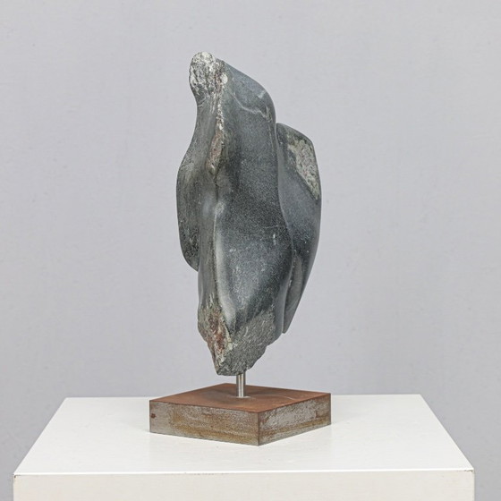Image 1 of Abstract Dolomite Stone Sculpture by Ineke van Zuuren, Netherlands, 1980s