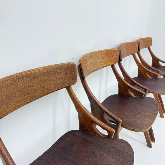 Set of four wooden Dining chairs, Brown, Vintage (photo 12 of 13)
