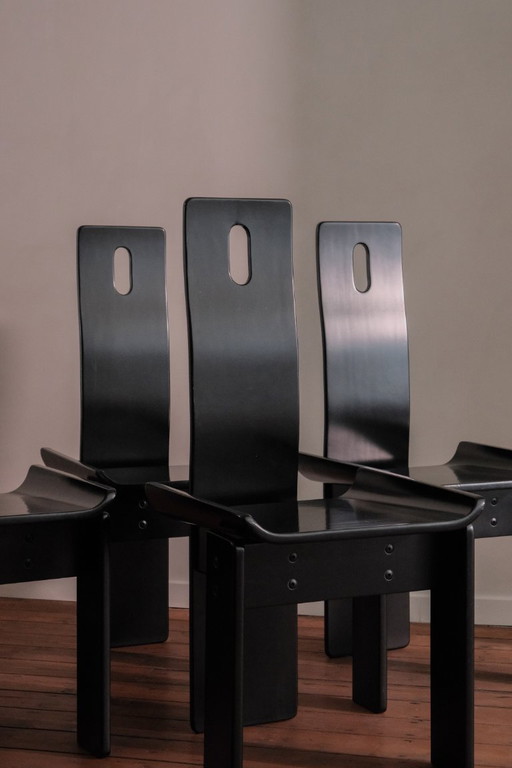Sillas Diago de Edoardo Landi para Nikol International, juego de 4