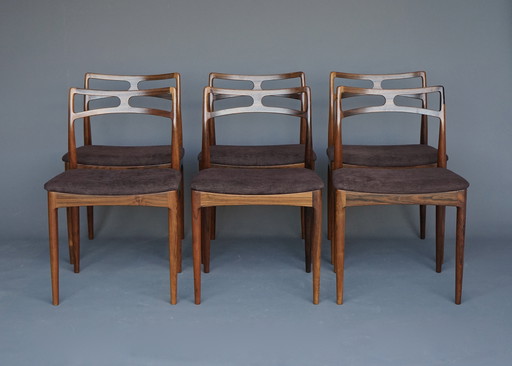 Model 94 Eetkamerstoelen van Johannes Andersen voor Christian Linneberg, Denemarken, 1960. Set van 6