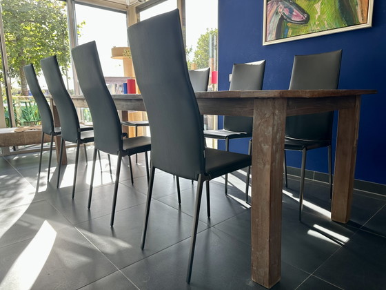 Zanotta Lialta Sedie da pranzo con rivestimenti sfoderabili in grafite, 8 pezzi – Other, Aluminium (photo 5 of 15)