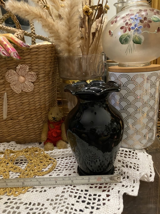 Black vintage vase //// Germany 1950s 1960s /// Free shipping