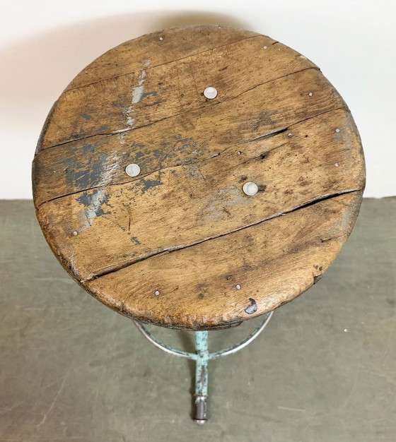 Image 1 of Green Industrial Workshop Stool, 1960s