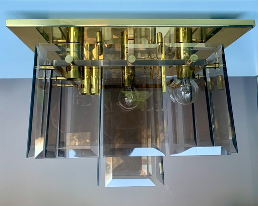 Hillebrand Brass Ceiling Lamp Mid Century