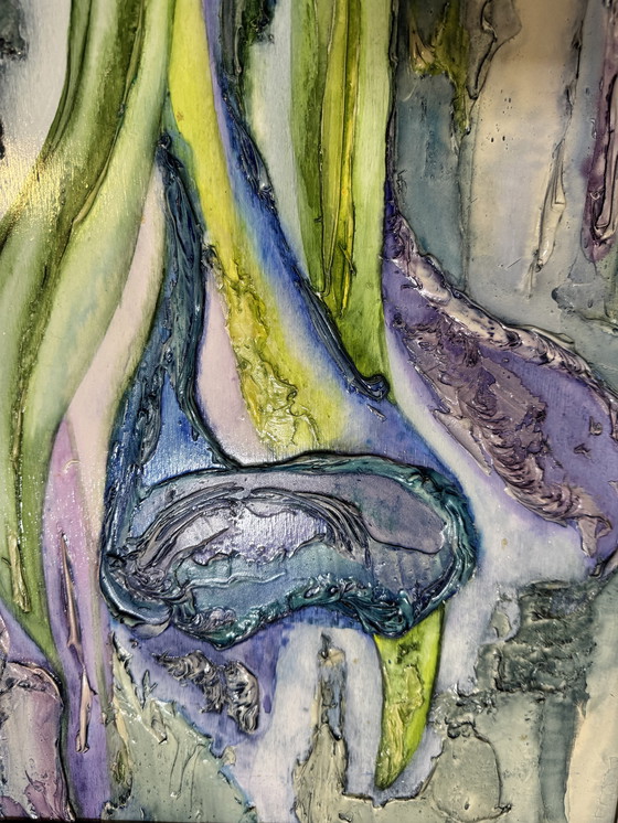 Image 1 of Painting of the blue arum lily by Joëlle Lallagüe, 1993