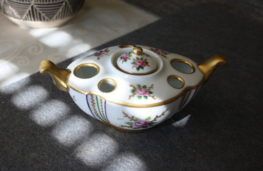 Antique Limoges inkwell - Hand painted - Giraud - France around 1900