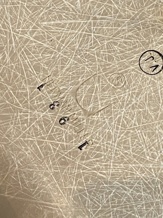 Image 1 of Chaise fibre de verre skai vinyl dsr eiffel orange greige eames herman miller vintage 50 60 70