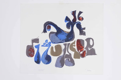Litografia dell'artista René Myrha 