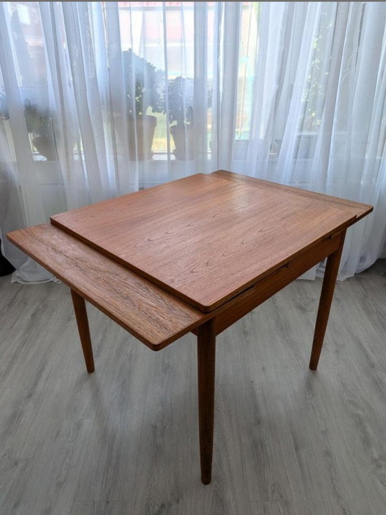 Image 1 of Mid-Century teak extendable dining table 60s