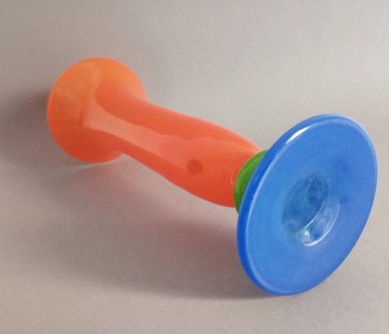 Image 1 of Rückl 'Aero' art-deco tango glass vase 1925 Czech Republic rare!