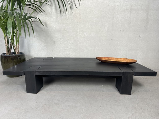 Mesa de centro vintage Japandi - roble