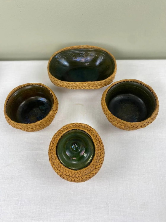 Vintage ethnic service – Crockery, Wicker, Ceramic (photo 18 of 21)