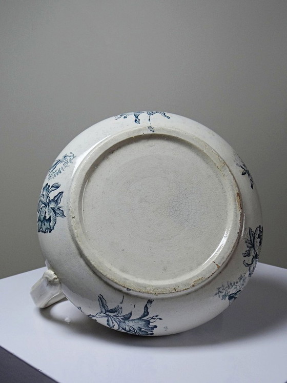 Image 1 of Aardewerken waskan "Floréal", Givors aardewerk, 19e eeuw, bloemversiering