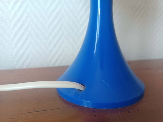 Image 1 of Lampada in stile Space Age, vetro blu e opalino, anni '70
