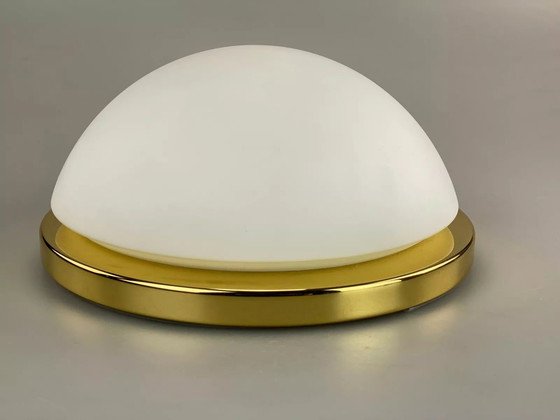 Image 1 of 70er Jahre Limburg Glashütte Plafoniere Deckenlampe Glas Space Design Lampe 70s